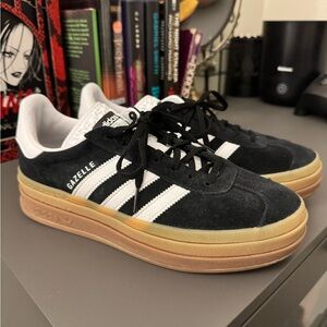 Adidas Black and White Sneakers with Signature Stripes